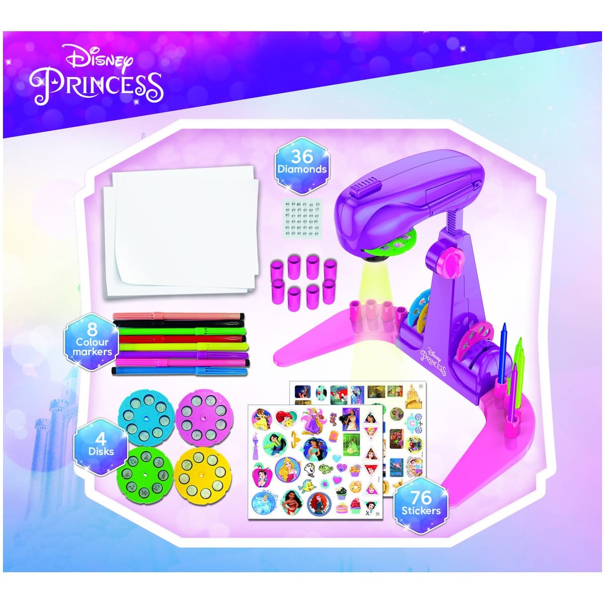 Lisciani Princess Drawing Projector - Learn to Trace and Color Your Favorite Princesses With LED Projection