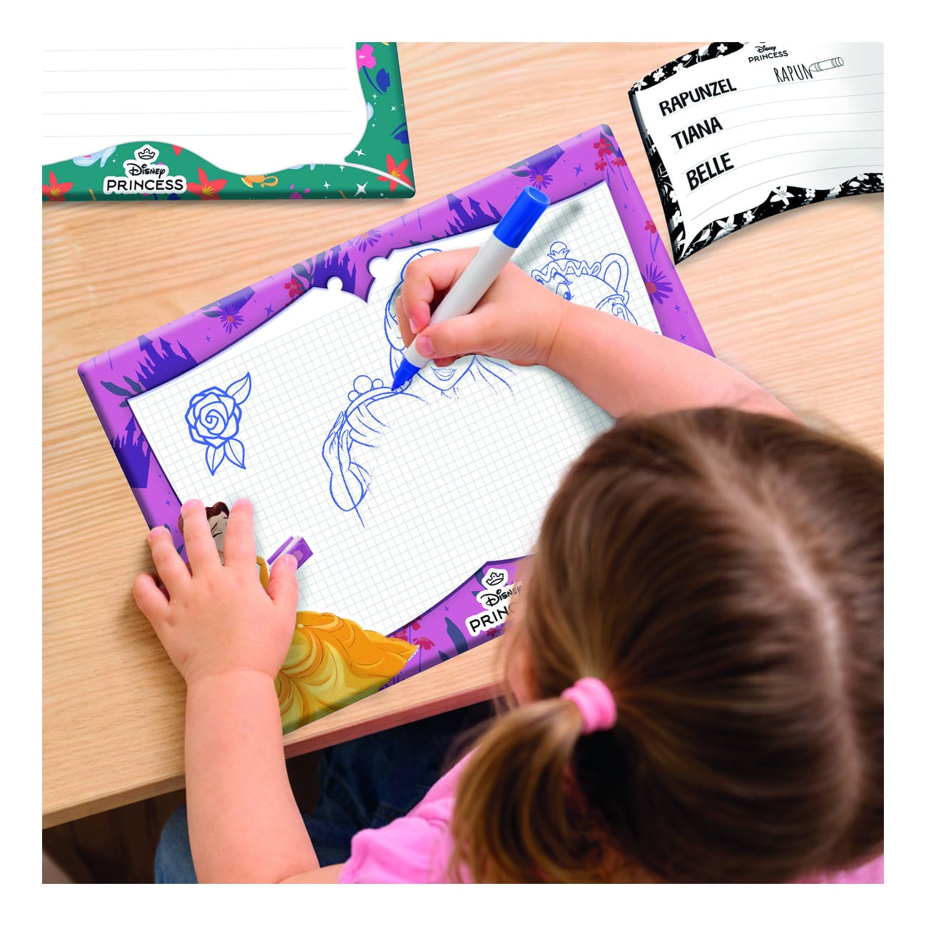 Lisciani Princess Drawing School - Learn Drawing Basics with Write and Wipe Boards and Scented Markers