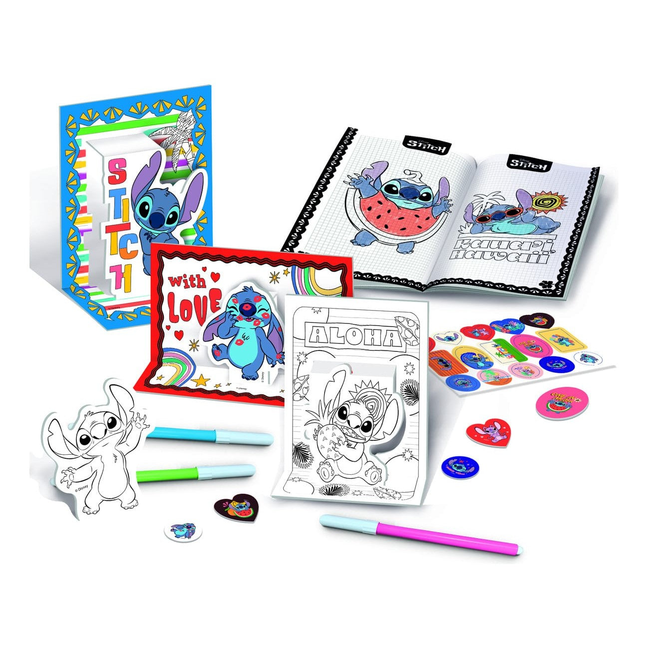 Lisciani Stitch Colouring And Drawing School Backpack - Pop Up Colouring Pages And Personalised Stickers