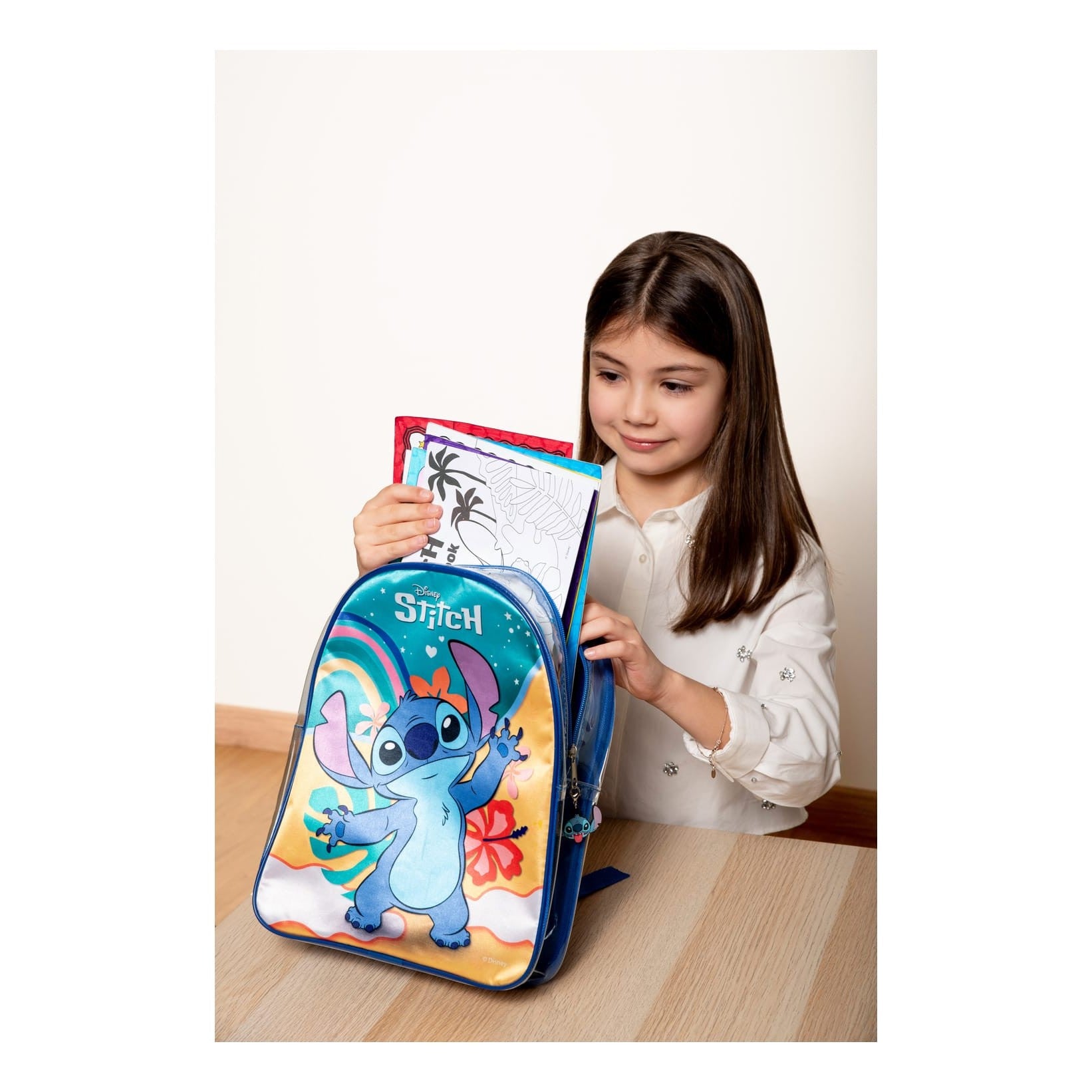 Lisciani Stitch Colouring And Drawing School Backpack - Pop Up Colouring Pages And Personalised Stickers
