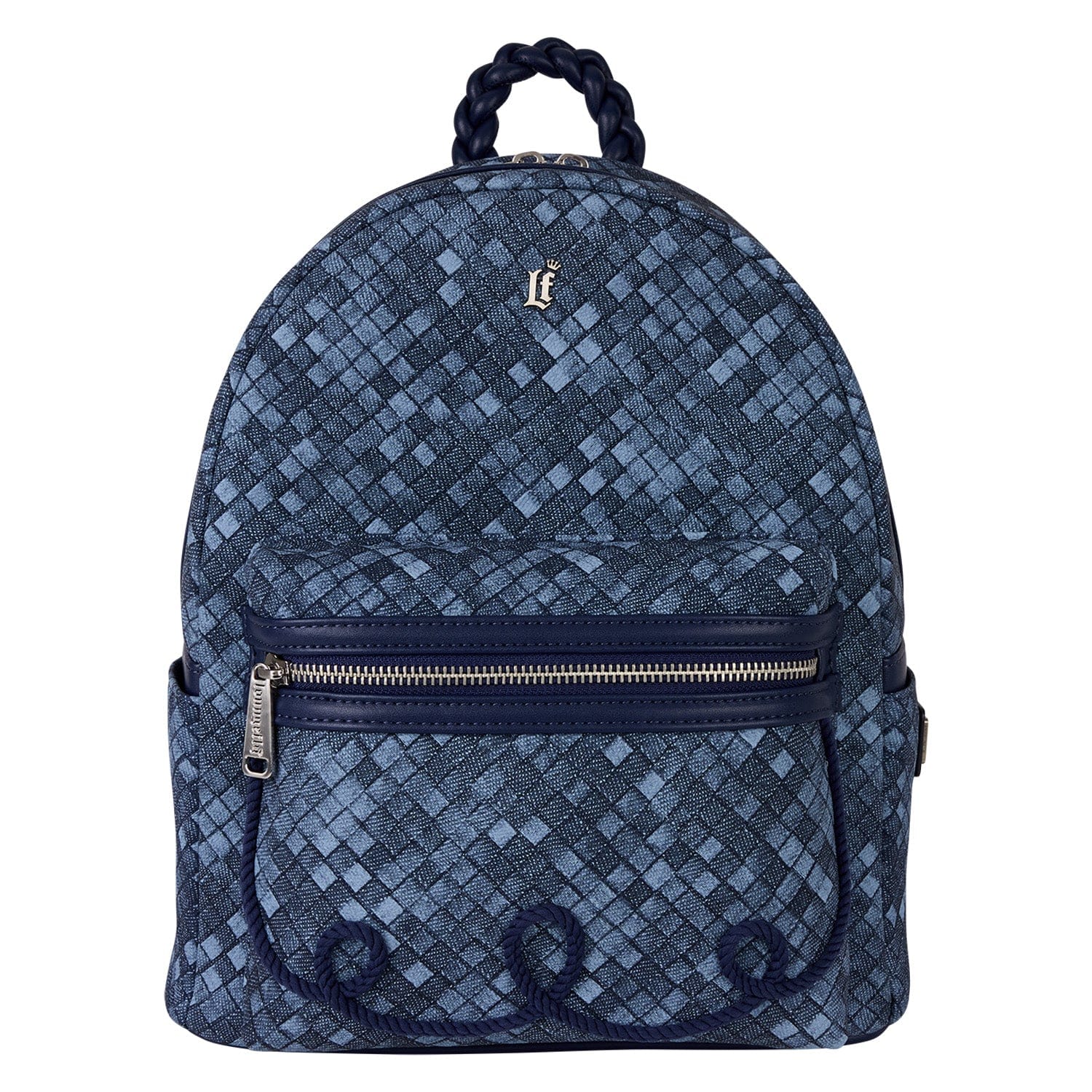 Loungefly - Denim Mini Backpack For Everyday Use With Adjustable Straps Front Pocket And Durable Denim