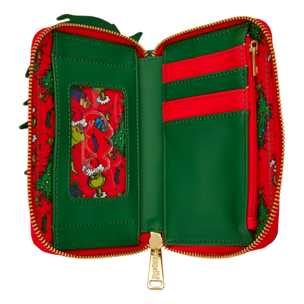 Loungefly - Dr Seuss Grinch Zip Wallet Officially Licensed Card Holder With ID Window And Card Slots 671803563667