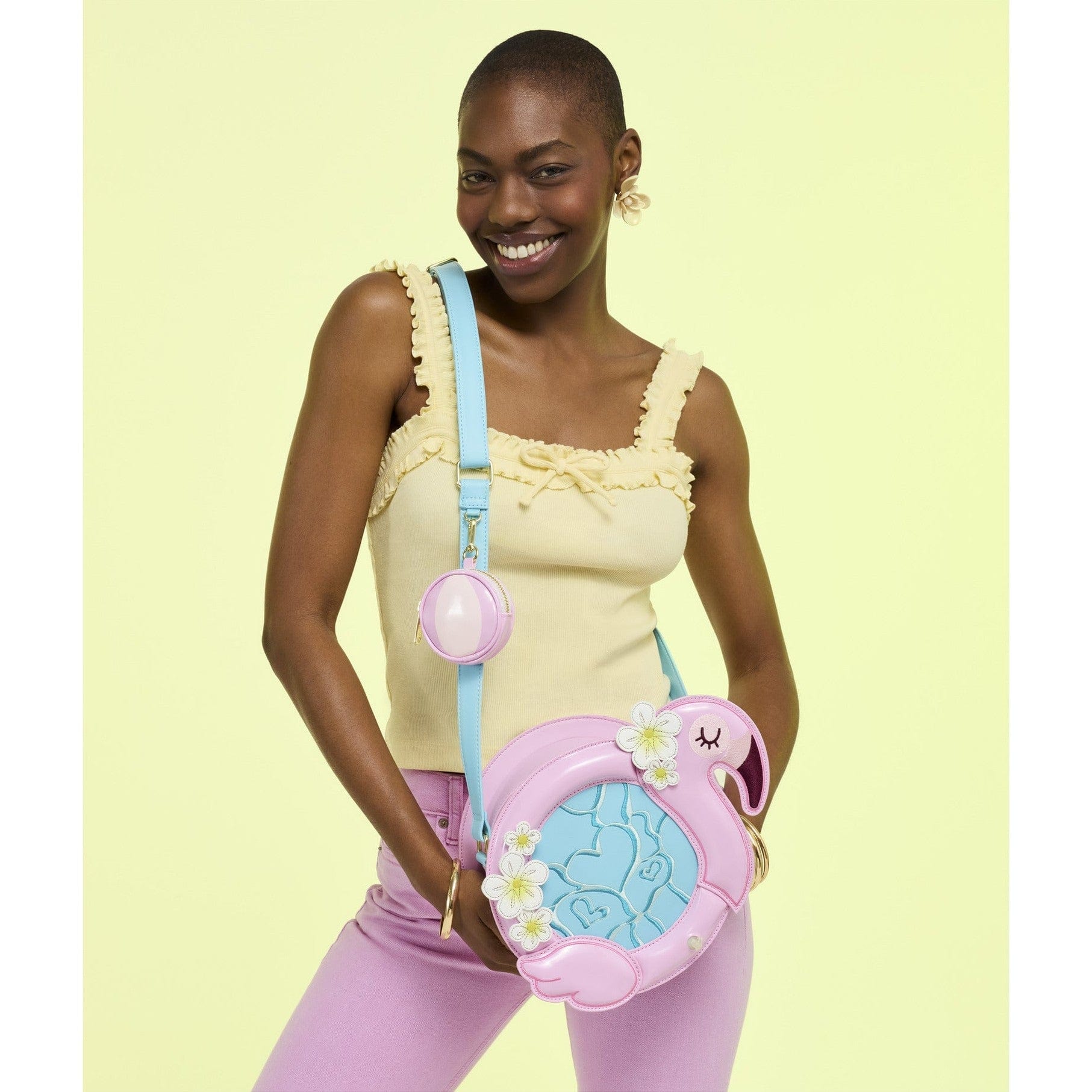 Loungefly - Flamingo Crossbody Bag With Pink Flamingo Print And Adjustable Strap