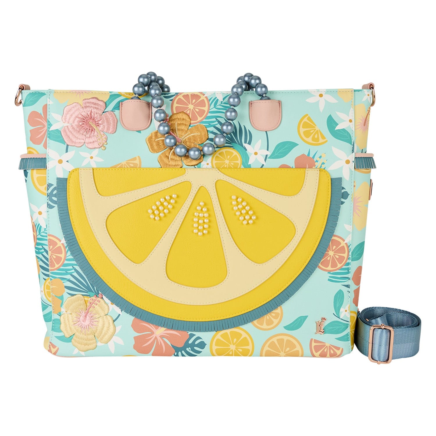 Loungefly - Lemon Convertible Tote Bag With Bright Citrus Pattern Versatile Carryall For Everyday Use