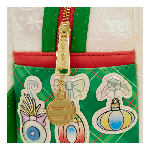 Loungefly - Lilo And Stitch Holiday Mini Backpack With Festive Print And Zip Top Design