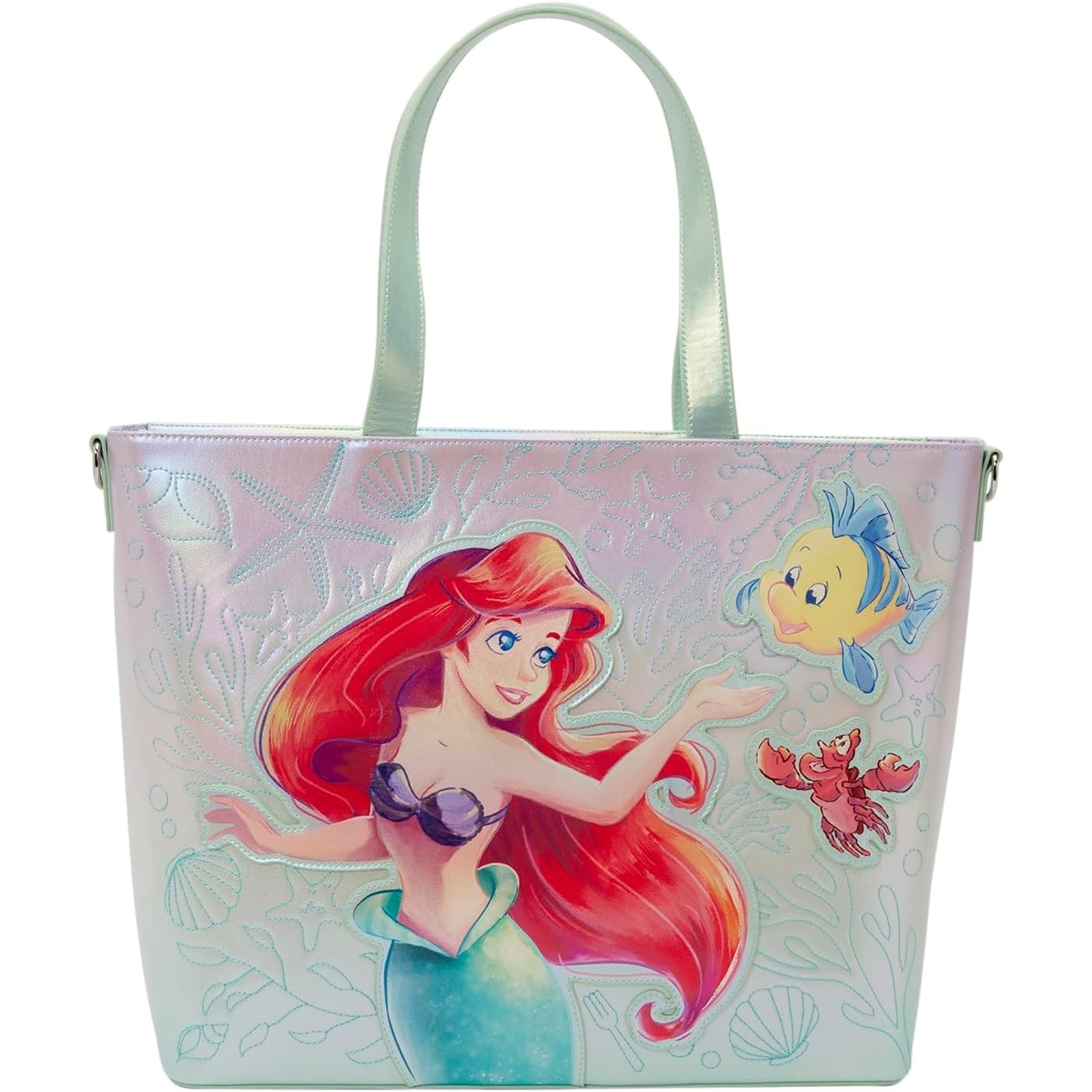 Loungefly - Little Mermaid Ariel and Flounder Tote 671803581913