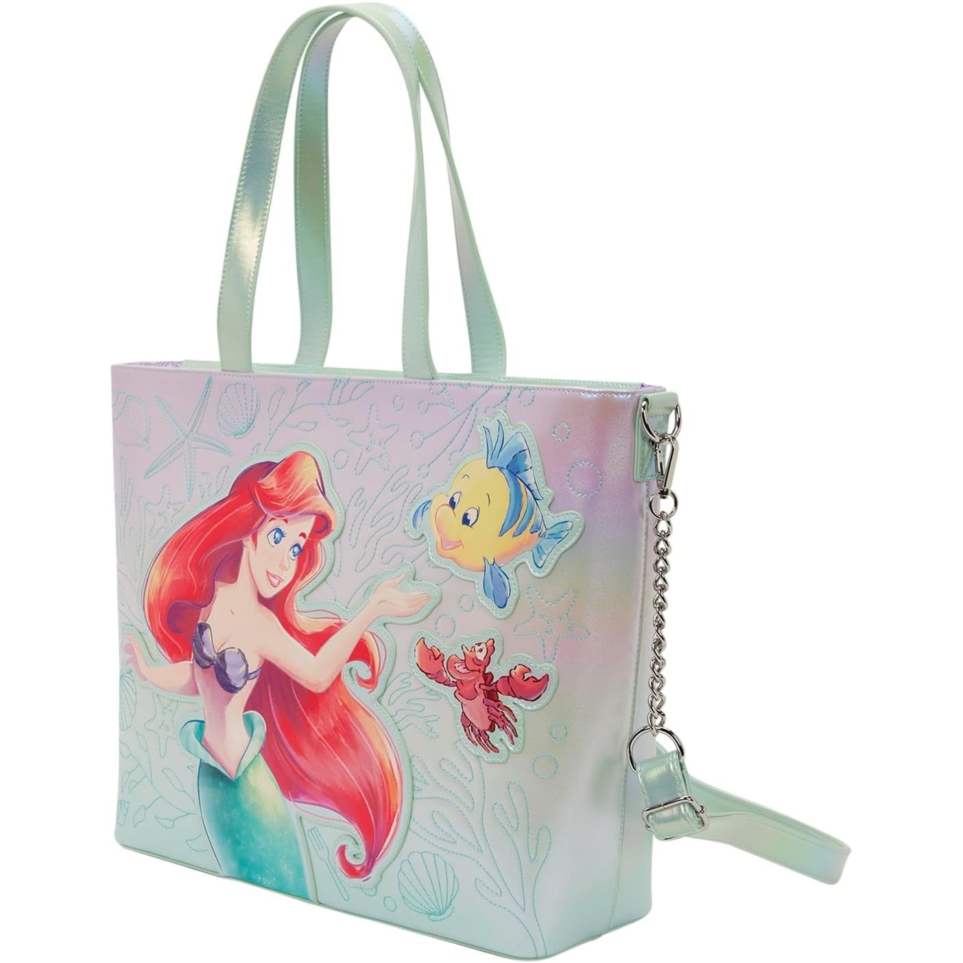 Loungefly - Little Mermaid Ariel and Flounder Tote 671803581913