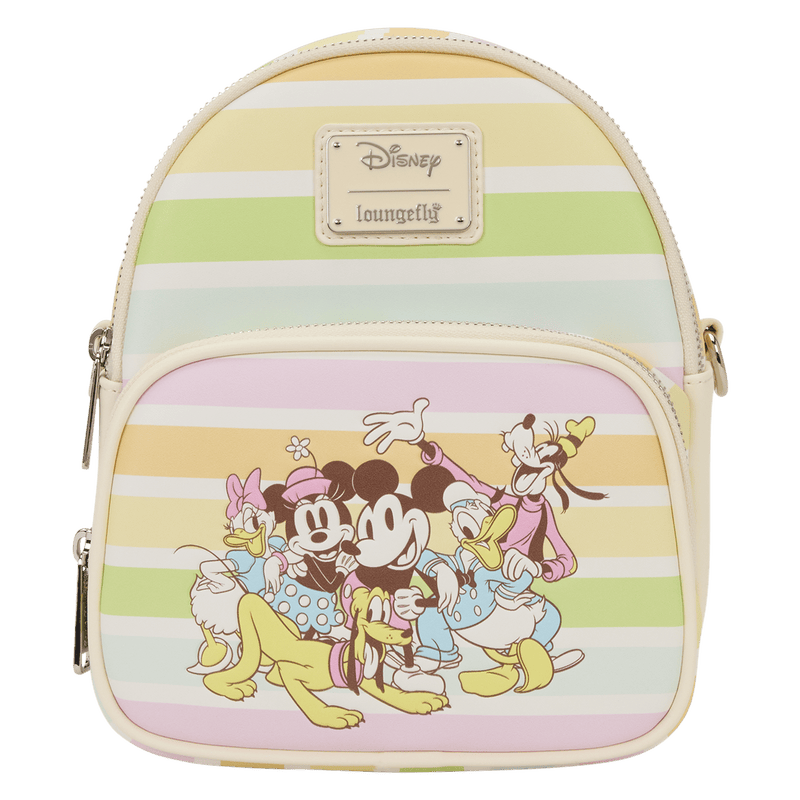 Loungefly - Mickey & Friends Rainbow Convertible Mini Backpack & Crossbody Bag 671803330993