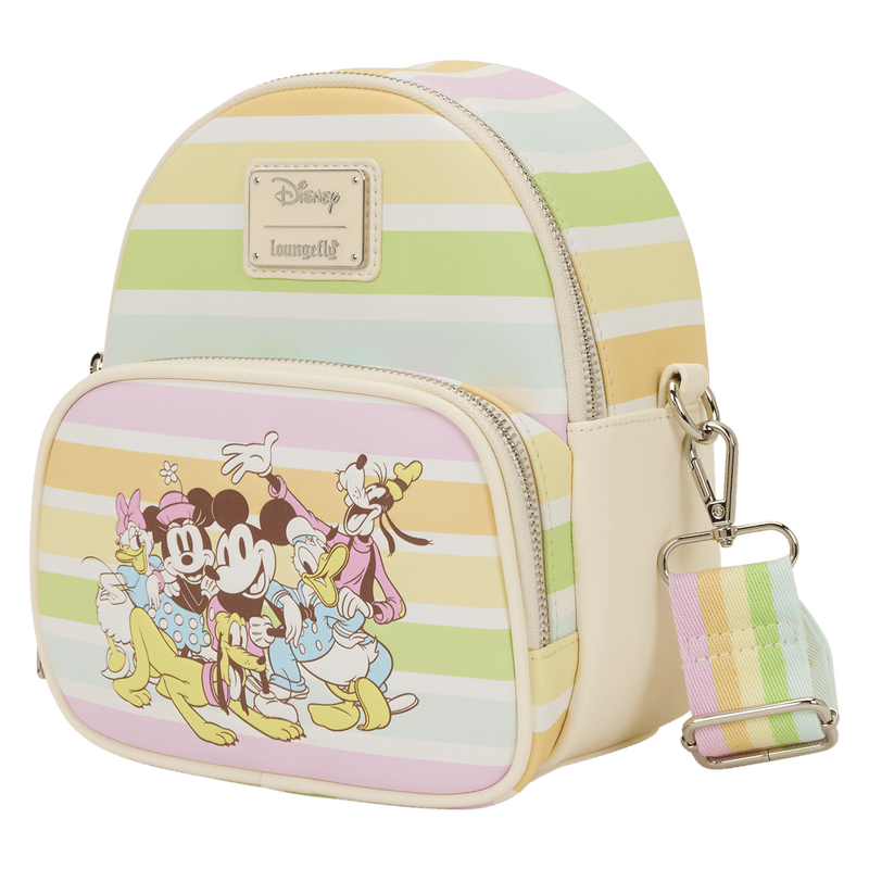 Loungefly - Mickey & Friends Rainbow Convertible Mini Backpack & Crossbody Bag 671803330993
