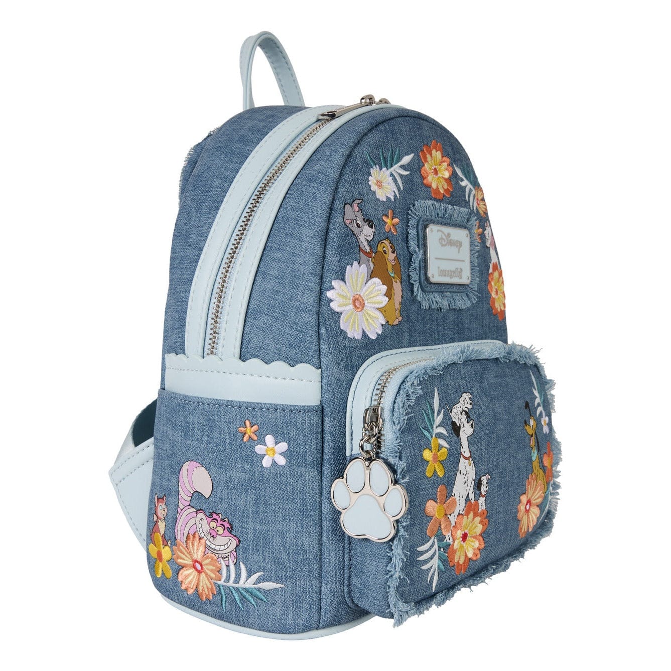 Loungefly – Mini Backpack – Dogs & Cats – Faux Denim Design