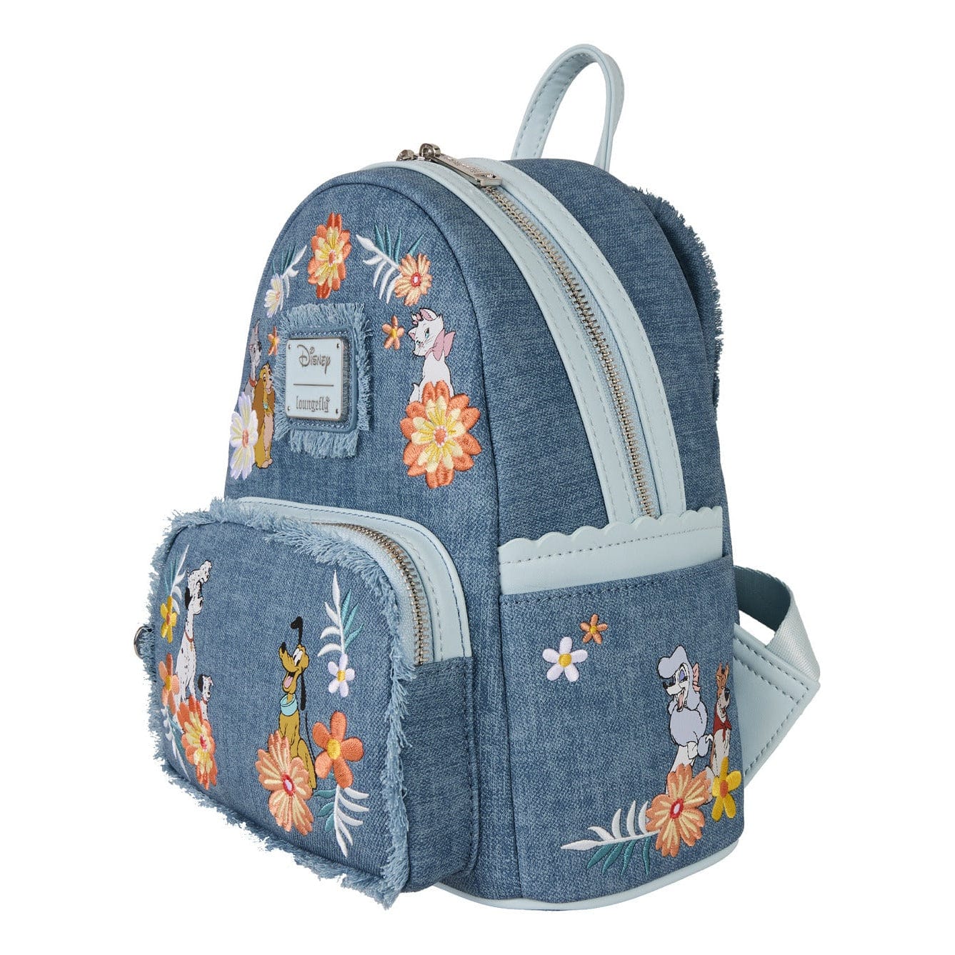 Loungefly – Mini Backpack – Dogs & Cats – Faux Denim Design