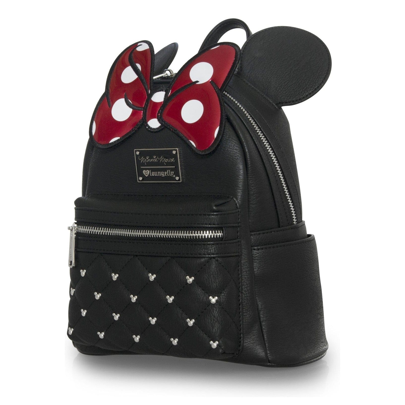 Loungefly - Minnie Bow Disney Mini Backpack Pink Exterior With Iconic Bow Detail Design 671803239845