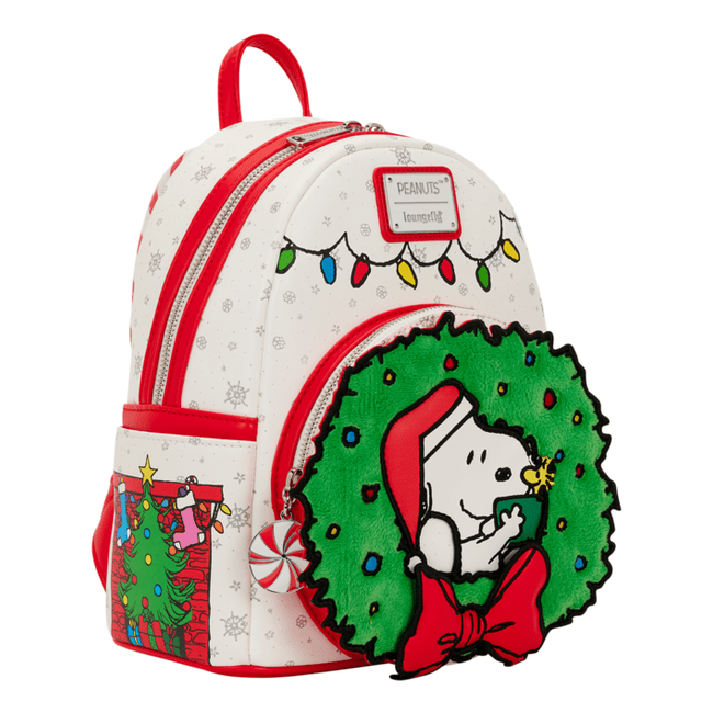 Loungefly - Peanuts Holiday Mini Backpack Featuring Snoopy And Charlie Brown Christmas Scene 671803563728