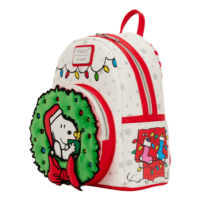 Loungefly - Peanuts Holiday Mini Backpack Featuring Snoopy And Charlie Brown Christmas Scene 671803563728
