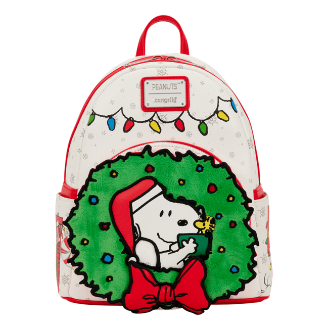 Loungefly - Peanuts Holiday Mini Backpack Featuring Snoopy And Charlie Brown Christmas Scene 671803563728