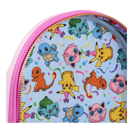 Loungefly - Pokemon Friends Party Mini Backpack With Printed Design Zipper Pocket Adjustable Straps Collectible 671803489967