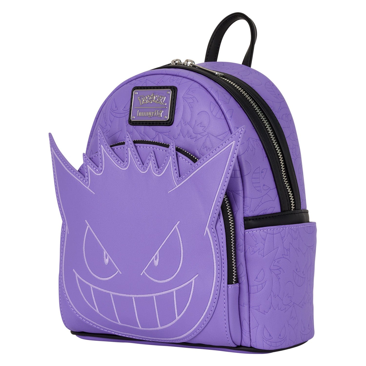 Loungefly - Pokemon Gengar Mini Backpack Embroidered Ghost Type Design With Zippered Compartment And Adjustable Straps