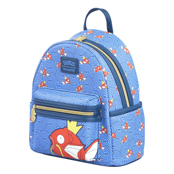 Loungefly - Pokemon Magikarp Scene Mini Backpack Licensed Anime Bag With Zipper Pocket And Adjustable Straps