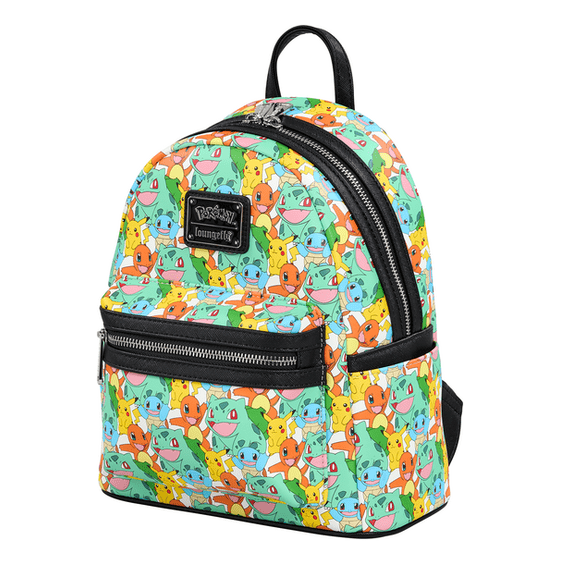 Loungefly - Pokemon Pikachu And Starters All Over Print Mini Backpack Officially Licensed