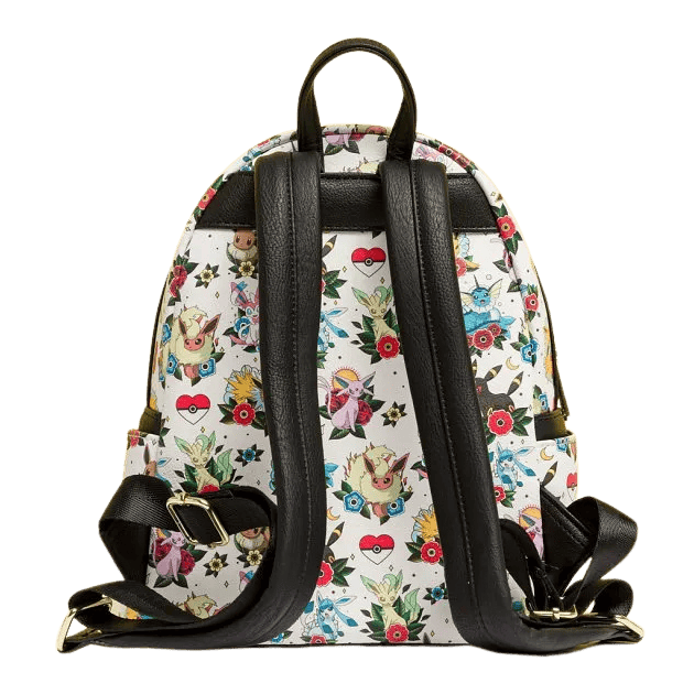 Loungefly - Pokemon Retro Eevee Mini Backpack Featuring Classic Eevee Design With Zipper Closure And Adjustable Straps