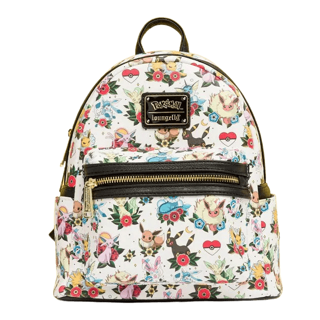 Loungefly - Pokemon Retro Eevee Mini Backpack Featuring Classic Eevee Design With Zipper Closure And Adjustable Straps
