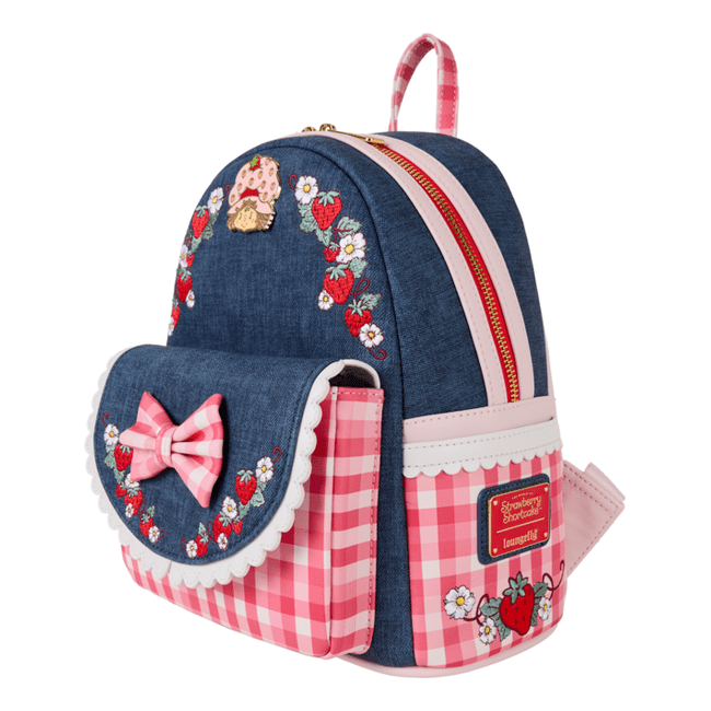 Loungefly - Strawberry Shortcake Licensed Mini Backpack Faux Leather Bag With Adorable Applique