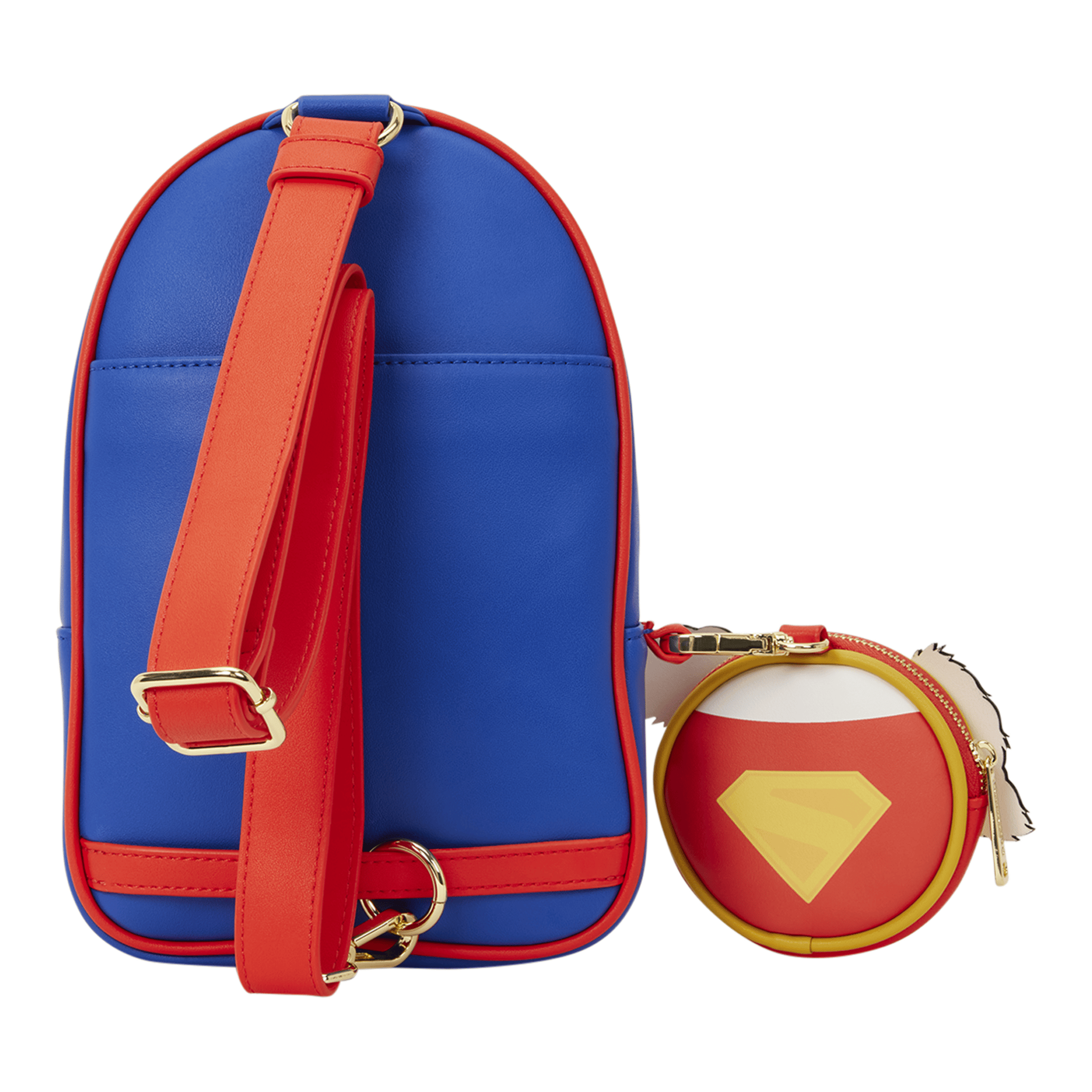 Loungefly Supergirl Krypto Sling Crossbody Bag with Detachable Coin Bag 671803584235