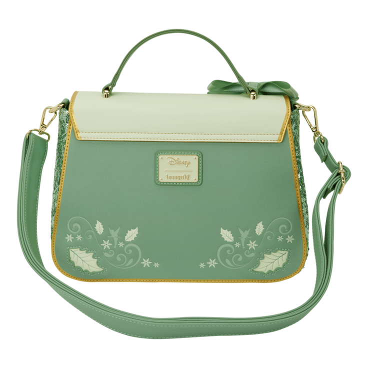 Loungefly - Tinker Bell Holiday Crossbody Bag Disney Licensed Bag With Enchanted Leaf Detail And Snowflake Accents