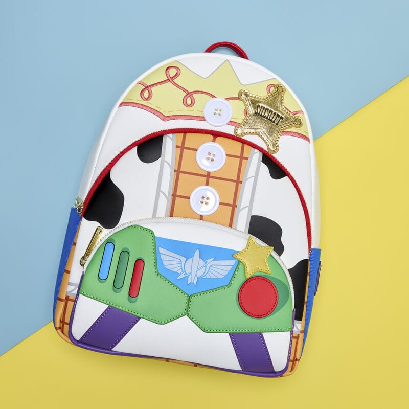 Loungefly - Toy Story 5 Triple Pocket Jessie, Woody, & Buzz Mini Backpack 671803582996