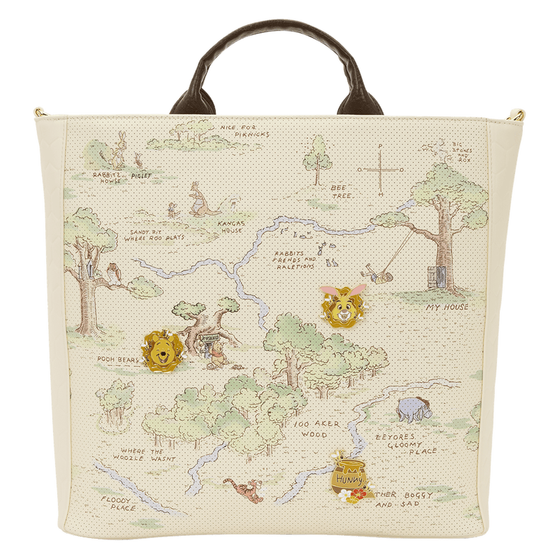 Loungefly - Winnie the Pooh Hundred Acre Wood Tote Pin Trader Crossbody Bag 671803579590