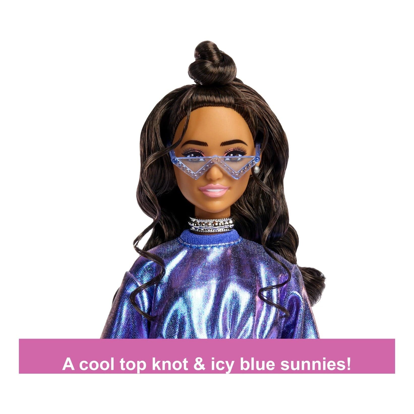 Barbie Deluxe Style Metallic Blue Sweater