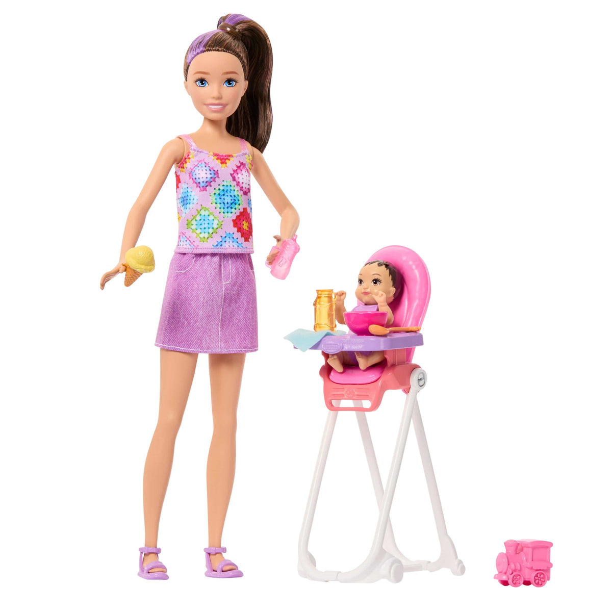 Barbie Family And Friends Collection Series Fashion Doll Figure Highchair Playset