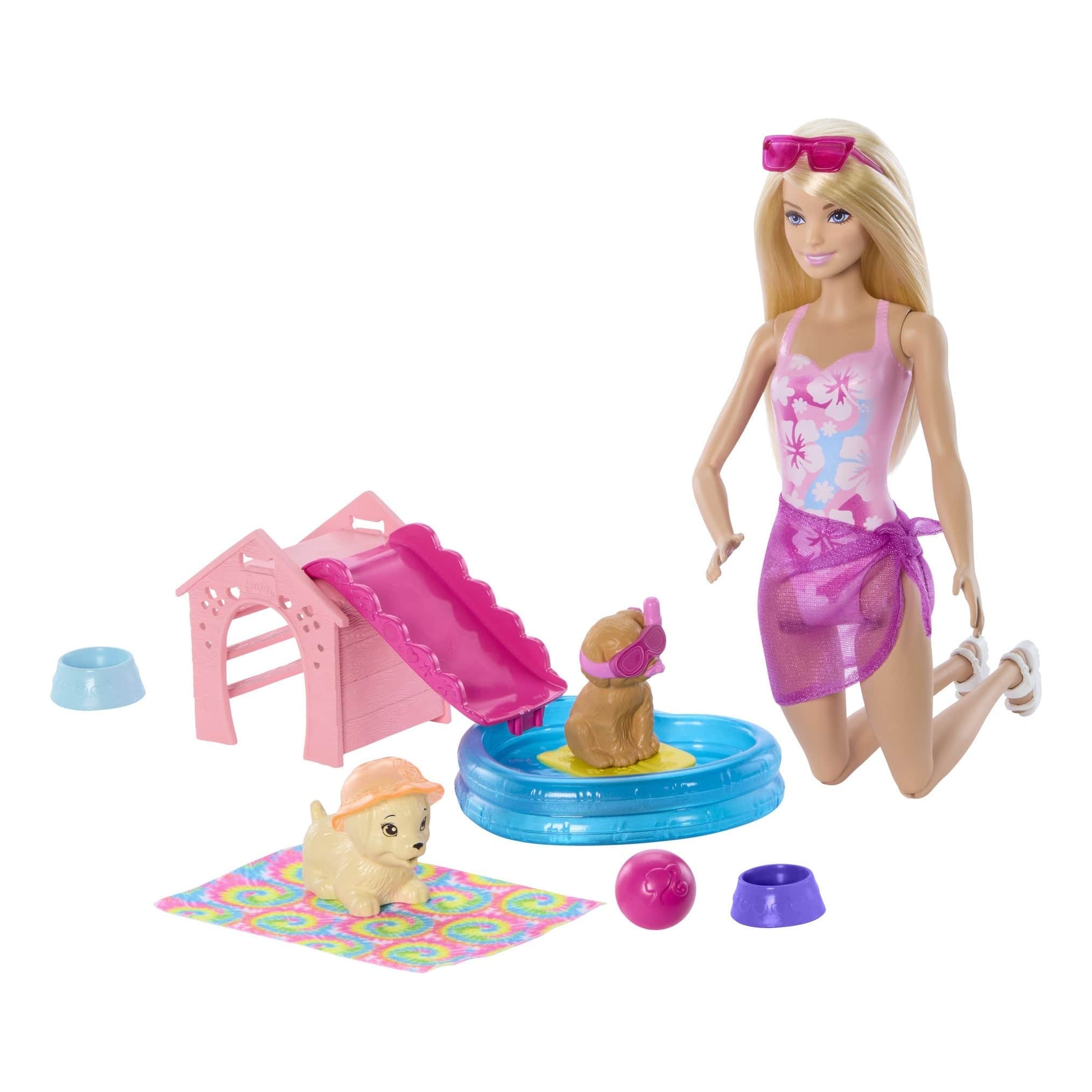 Barbie Puppy Pool Party Playset with Colorful Accessories and Pool for Creative Imaginative Play