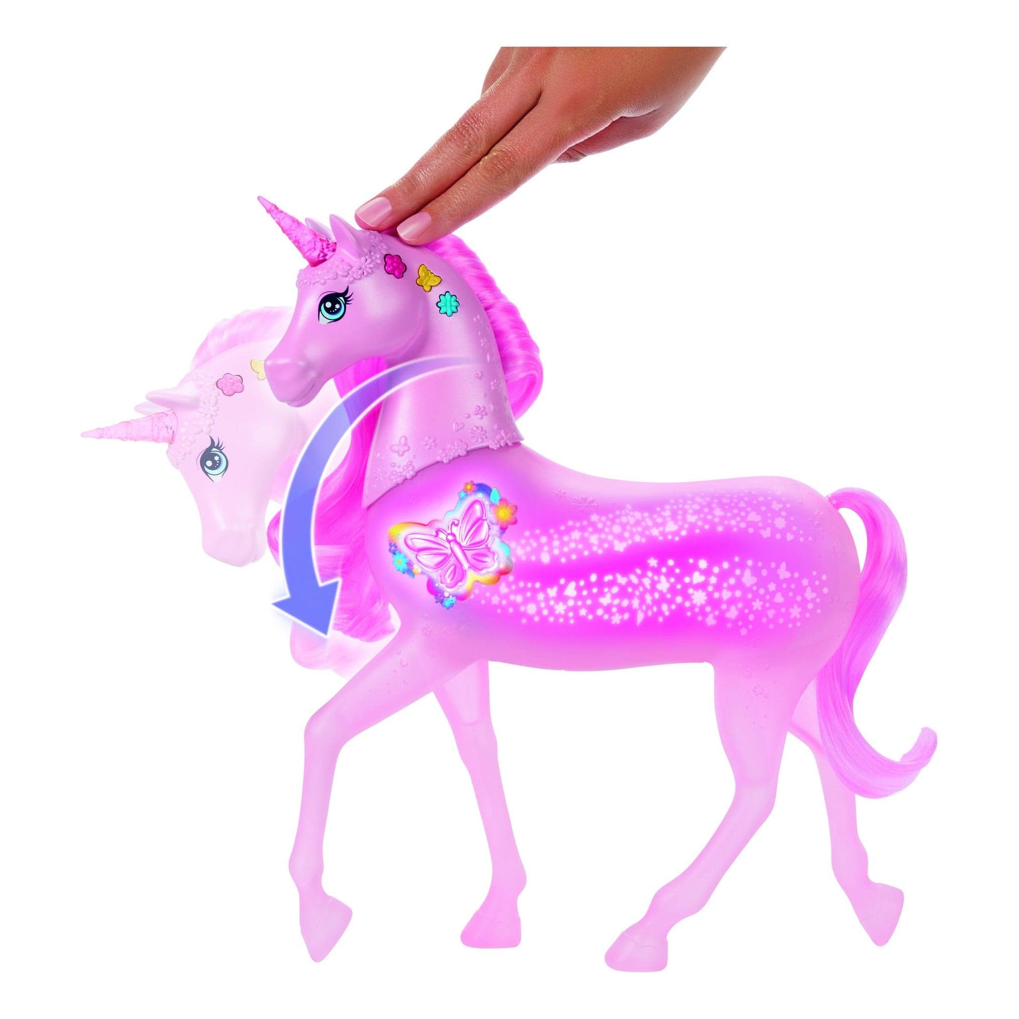 Barbie Sparkle Lights Unicorn Toy with Colorful Light Effects