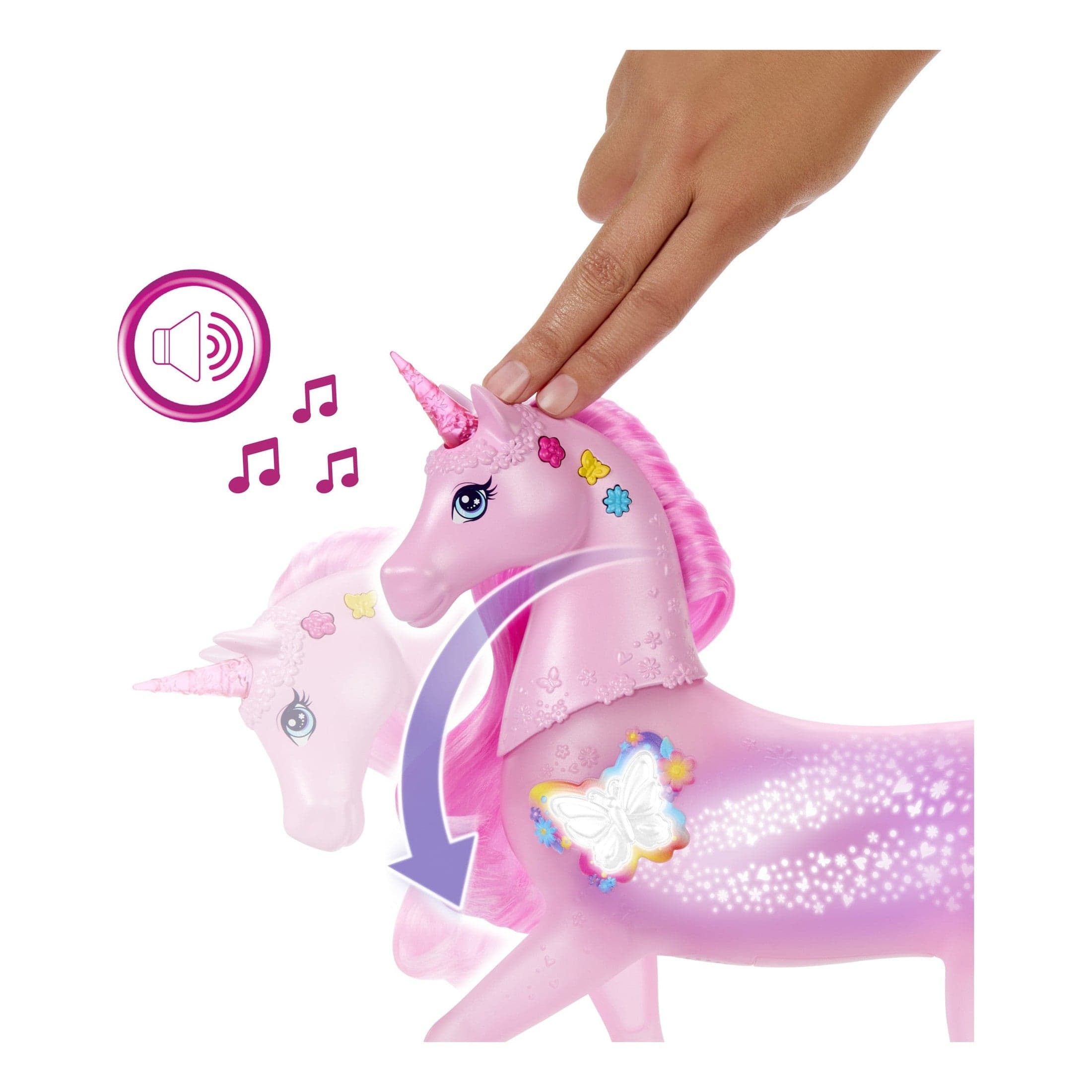 Barbie Sparkle Lights Unicorn Toy with Colorful Light Effects