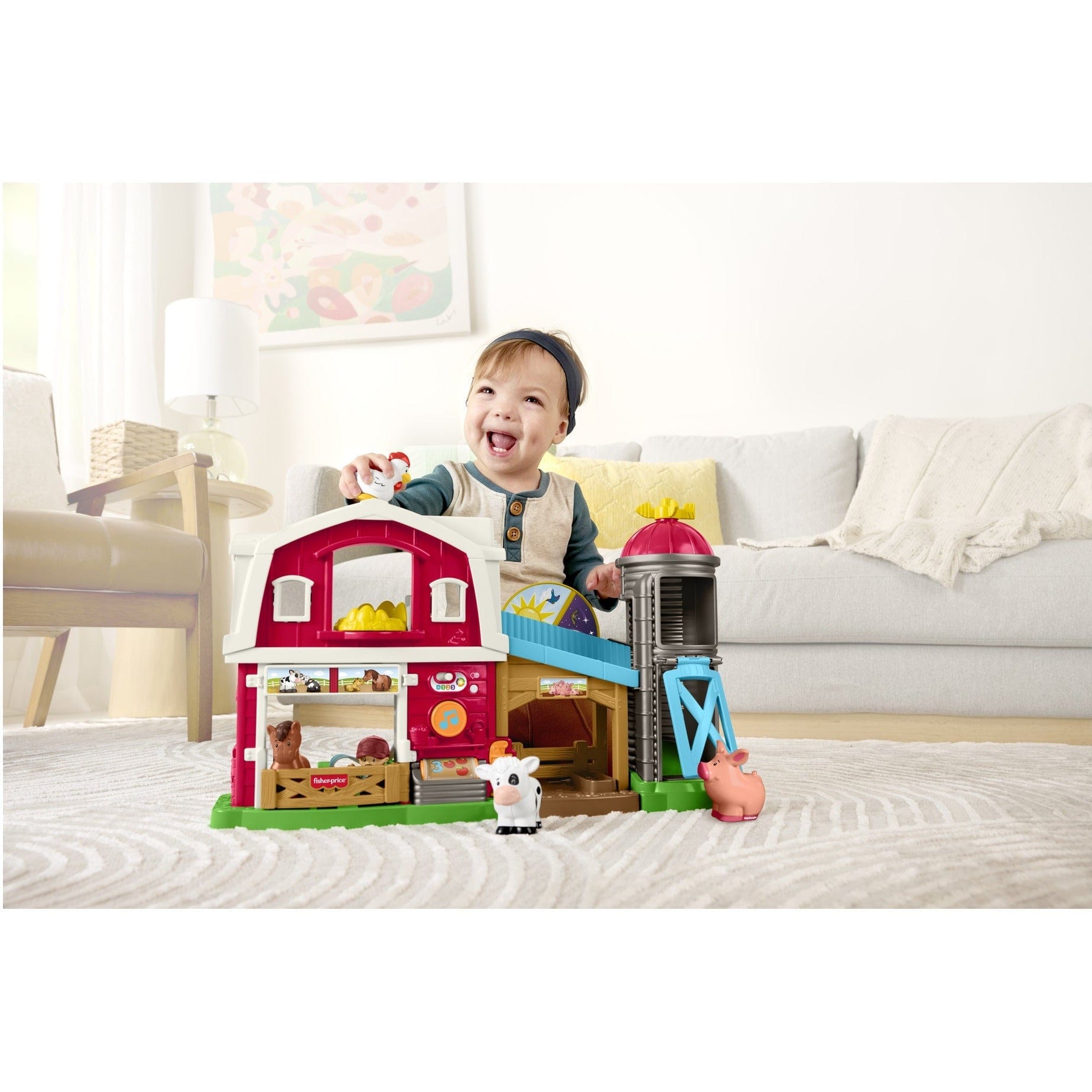 Fisher Price Caring Fun Animal Farm Toy for Preschool Children with Soft Animal Characters and Vibrant Colors