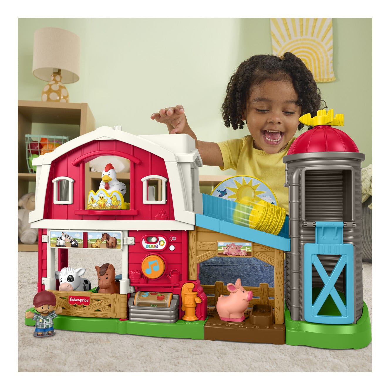 Fisher Price Caring Fun Animal Farm Toy for Preschool Children with Soft Animal Characters and Vibrant Colors