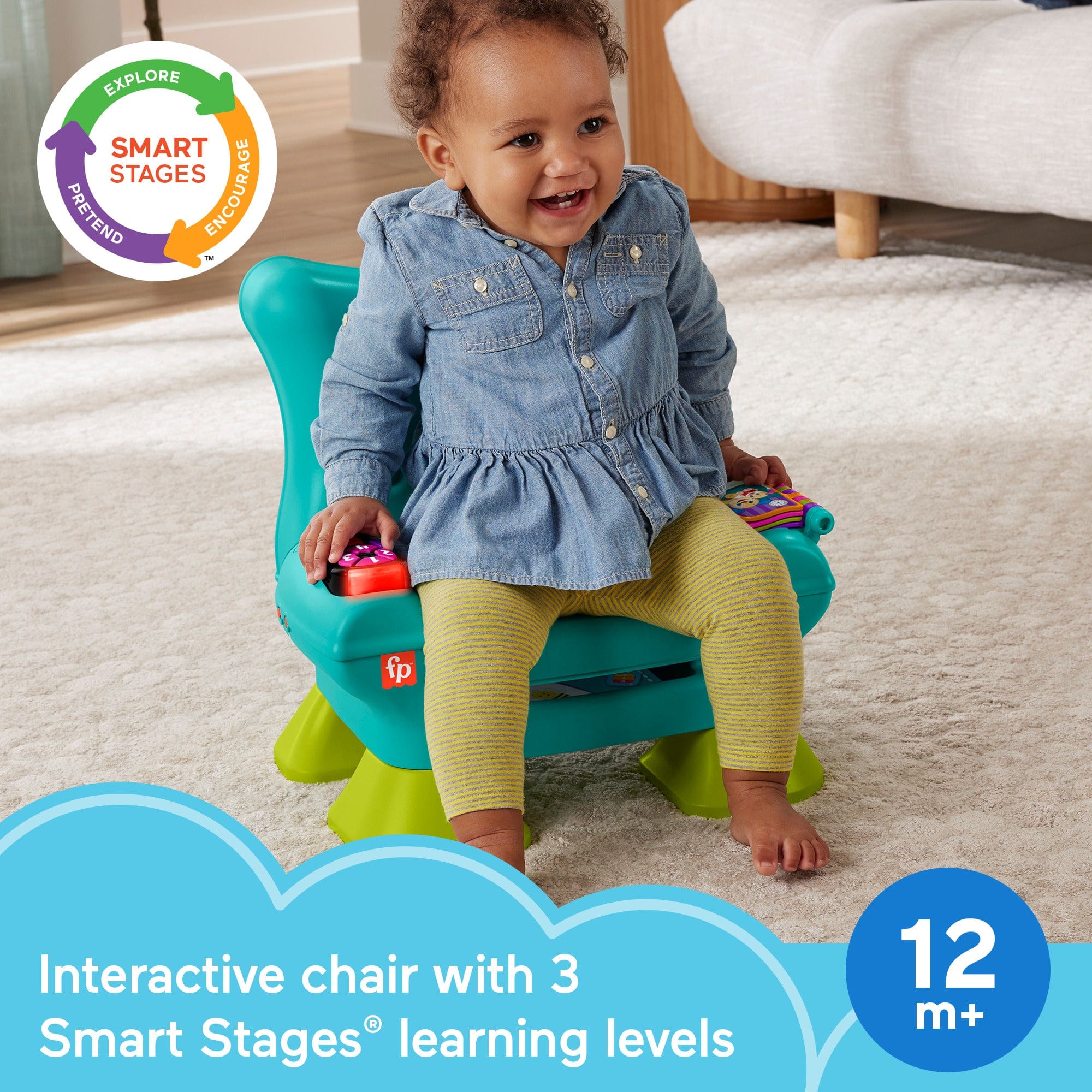 Fisher Price Laugh and Learn Smart Stages Chair for Babies and Toddlers 194735254750