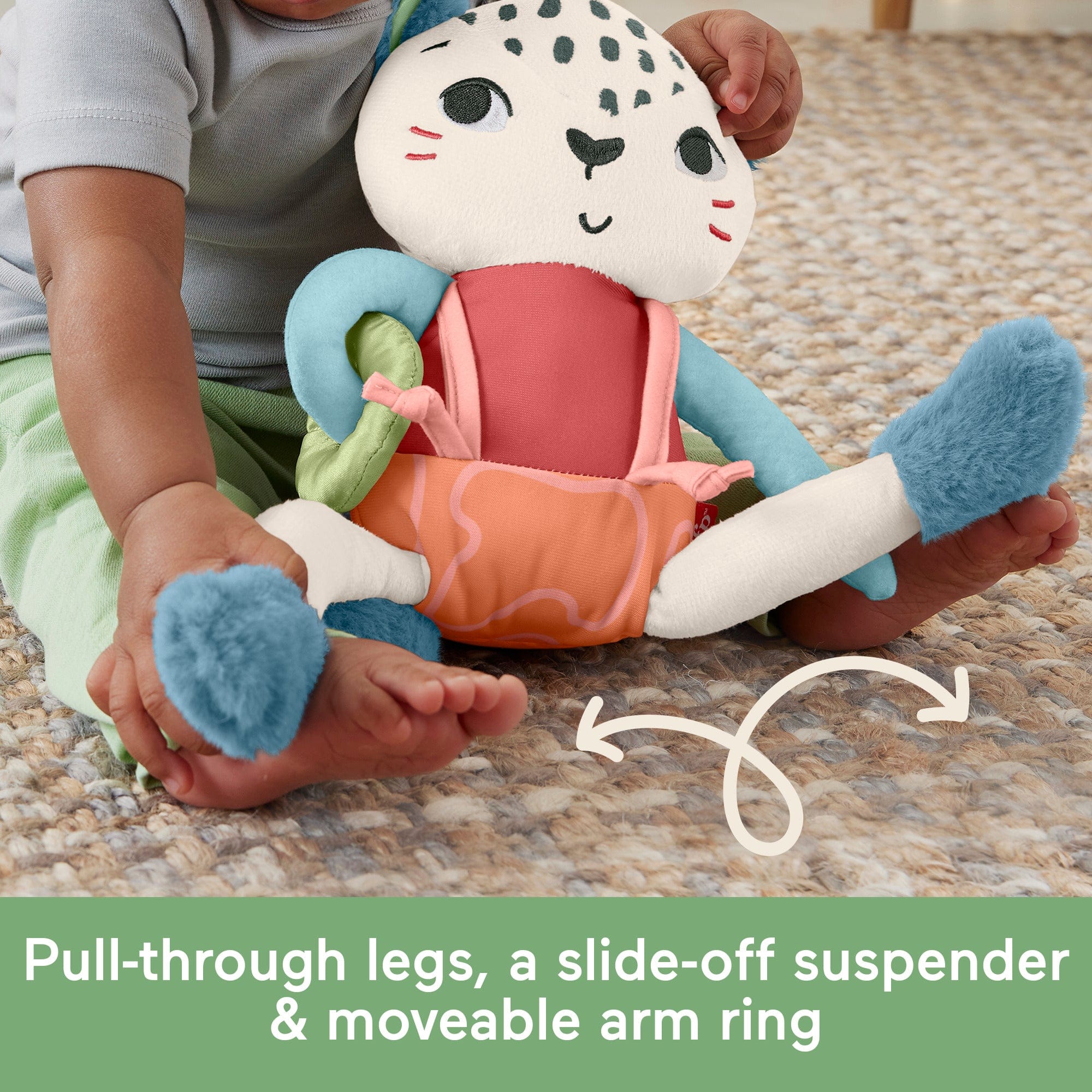 Fisher Price Planet Friends Spotting Fun Snow Leopard Baby Sensory Toy 194735101535