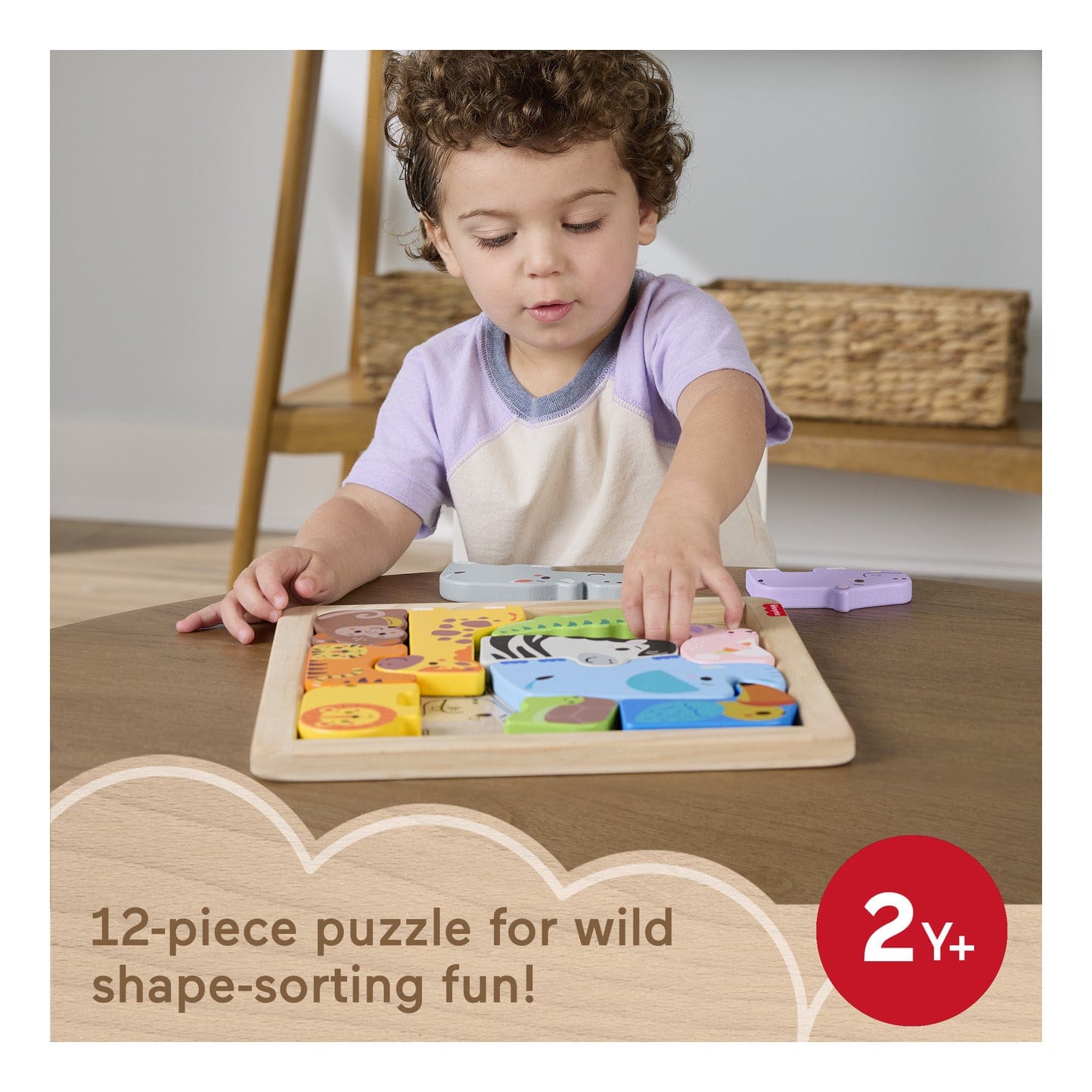 Fisher Price Wooden Animal Puzzle for Kids Learning and Development