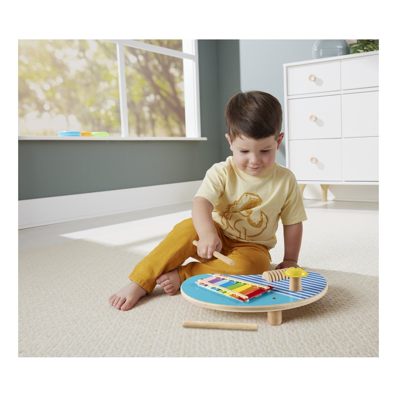 Fisher Price Wooden Music Table for Interactive Play and Skill Development