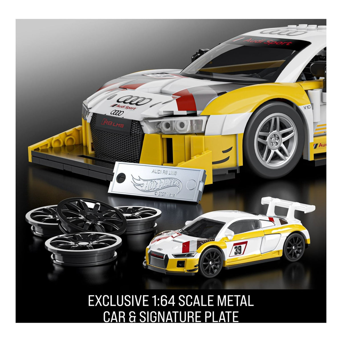 Hot Wheels Brick Shop Elite ’15 Audi R8 LMS Building Set 194735304813