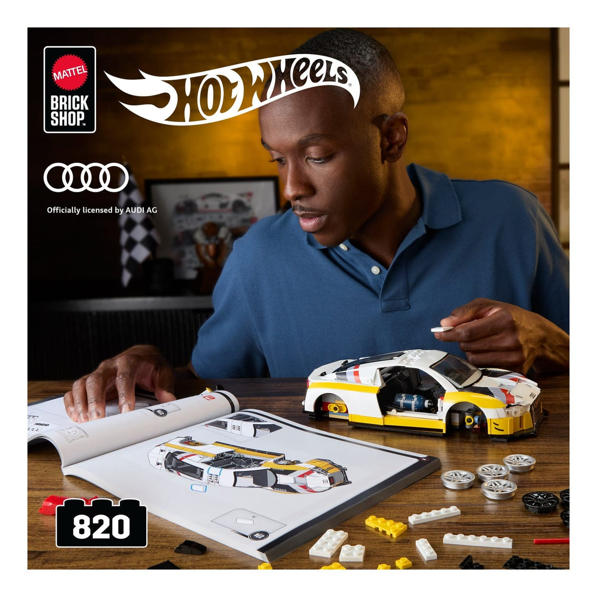Hot Wheels Brick Shop Elite ’15 Audi R8 LMS Building Set 194735304813