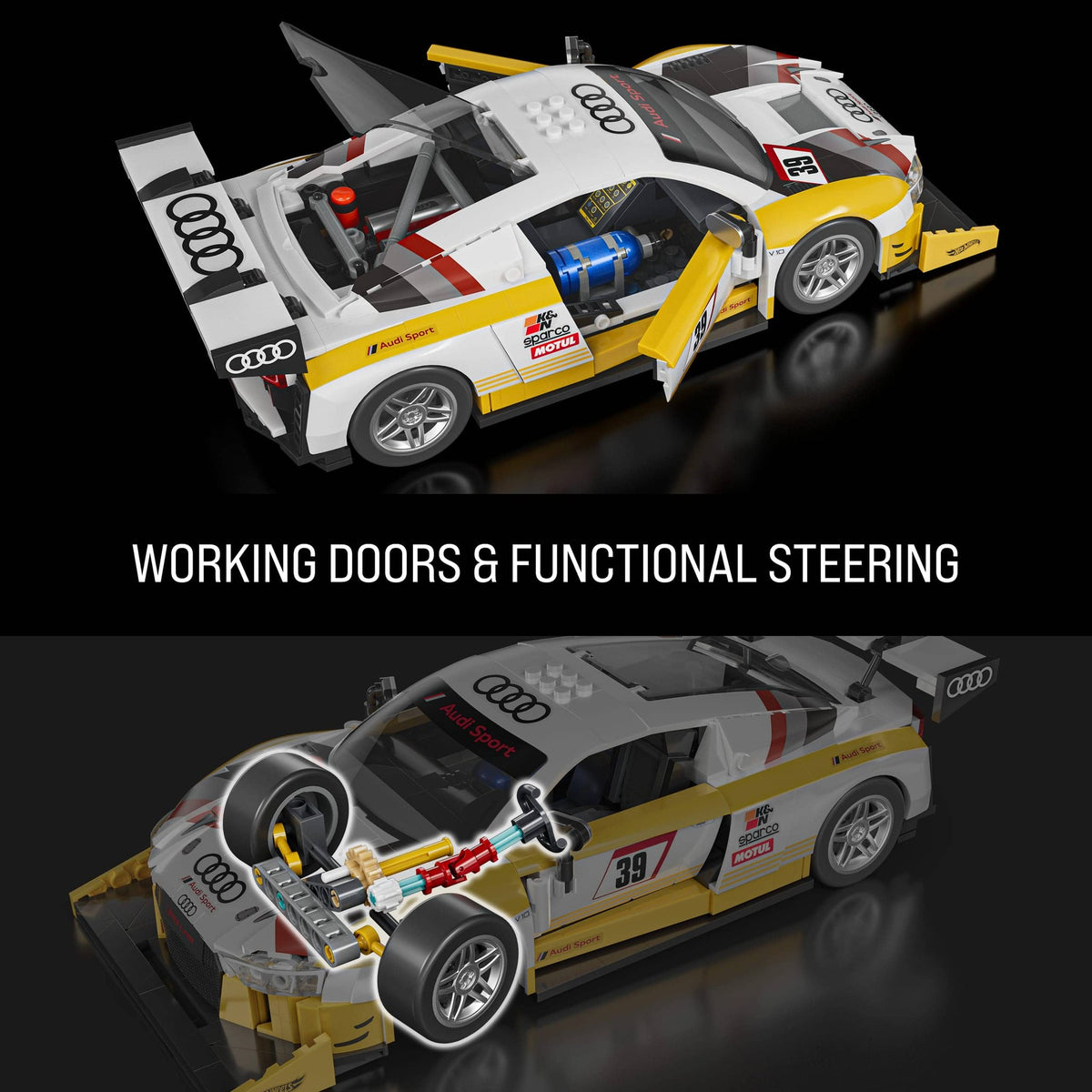 Hot Wheels Brick Shop Elite ’15 Audi R8 LMS Building Set 194735304813
