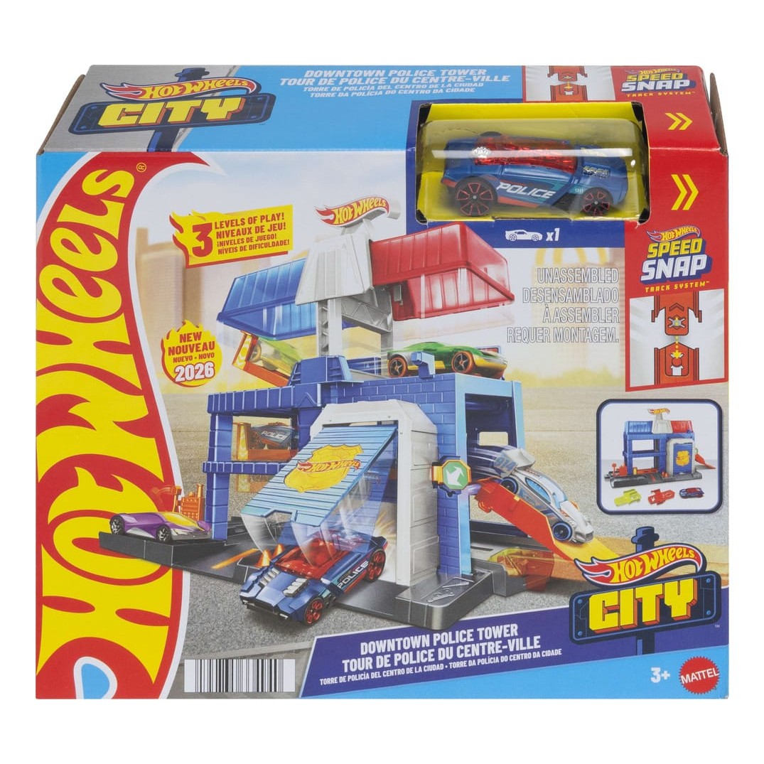 Hot Wheels City Elite Series Downtown Police Tower Skyline Edition Deluxe Playset