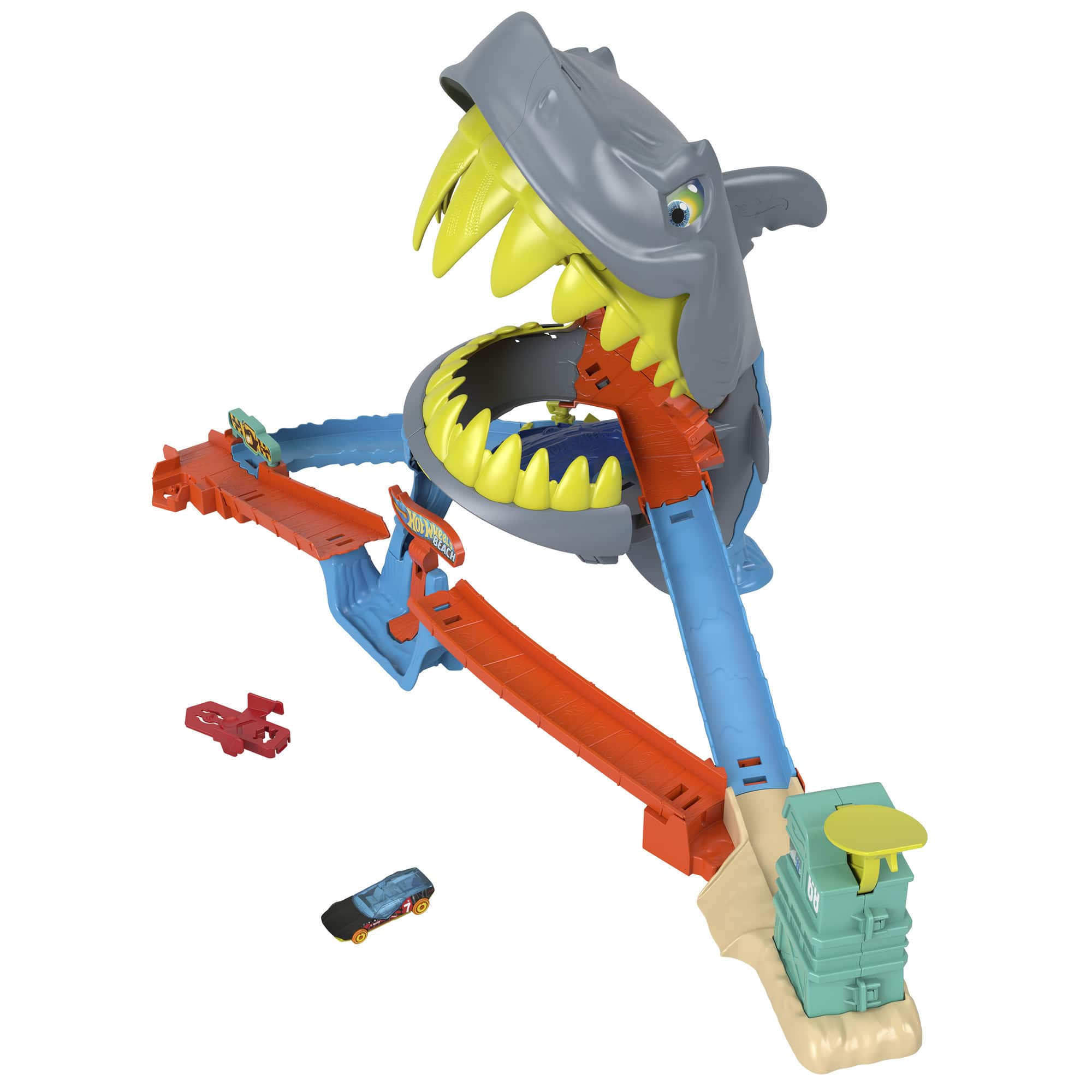 Hot Wheels City Shark Beach Survival Arena Playset