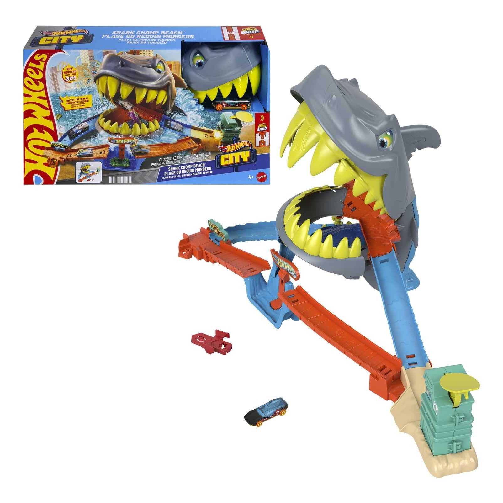 Hot Wheels City Shark Beach Survival Arena Playset
