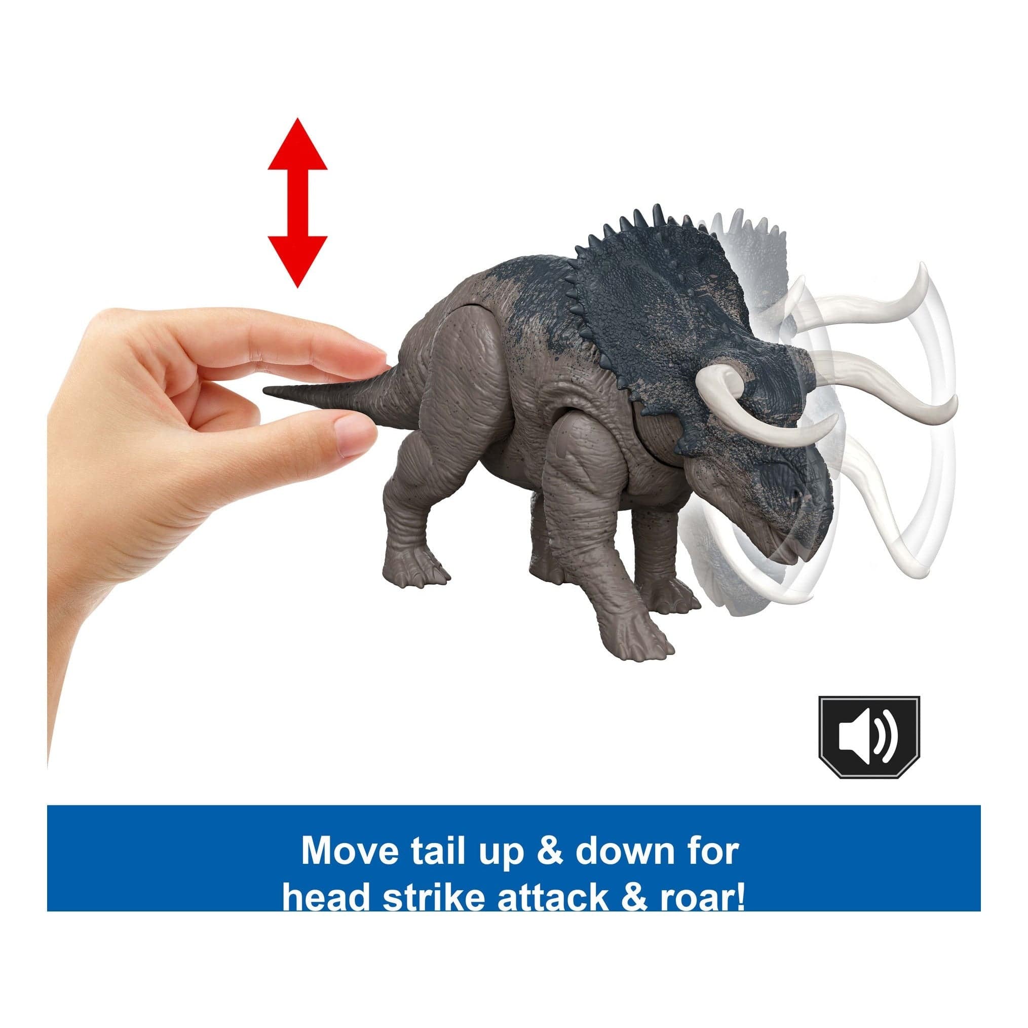 Jurassic World Saga Wild Roar Nasutoceratops Dinosaur Collectible Figure 194735310760