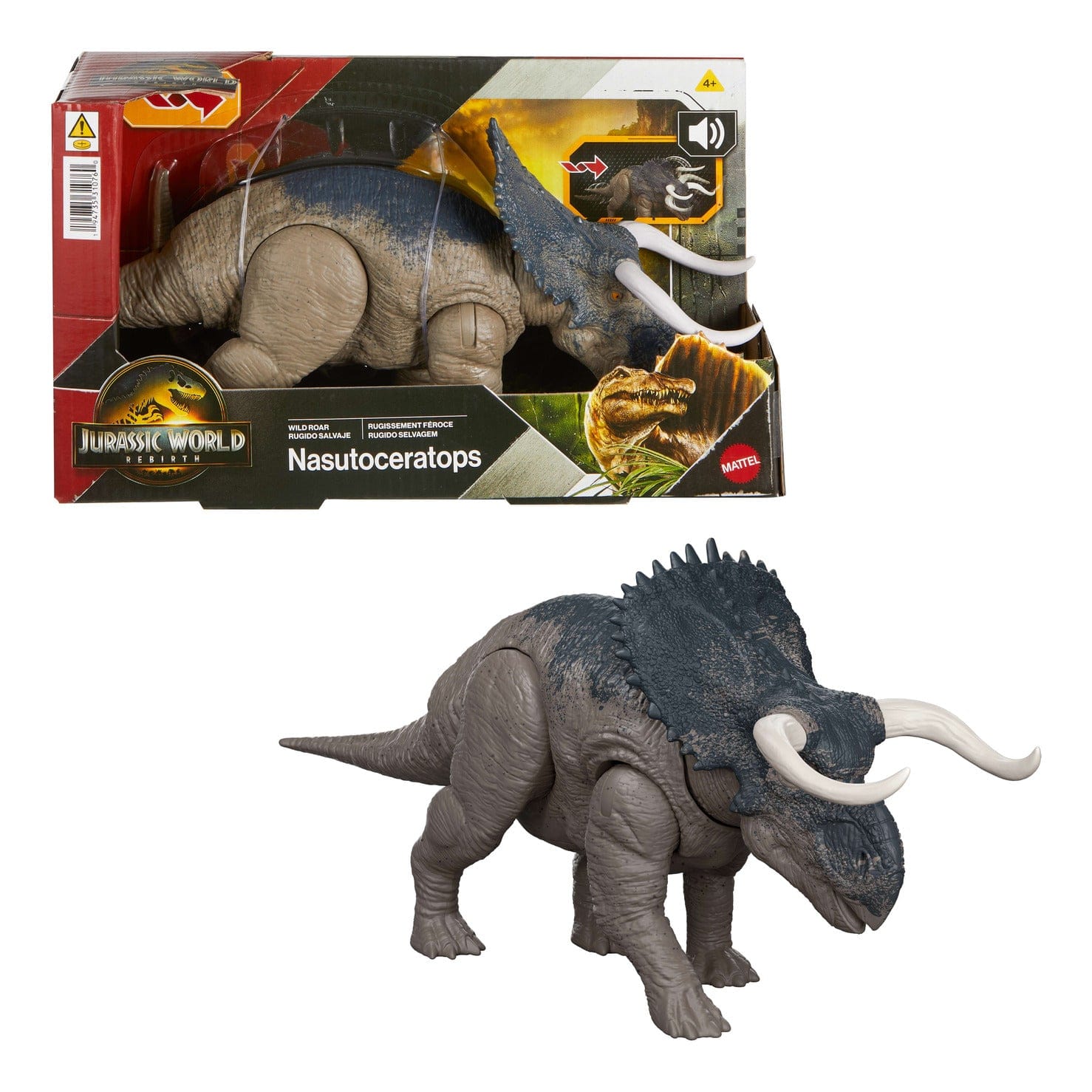 Jurassic World Saga Wild Roar Nasutoceratops Dinosaur Collectible Figure 194735310760