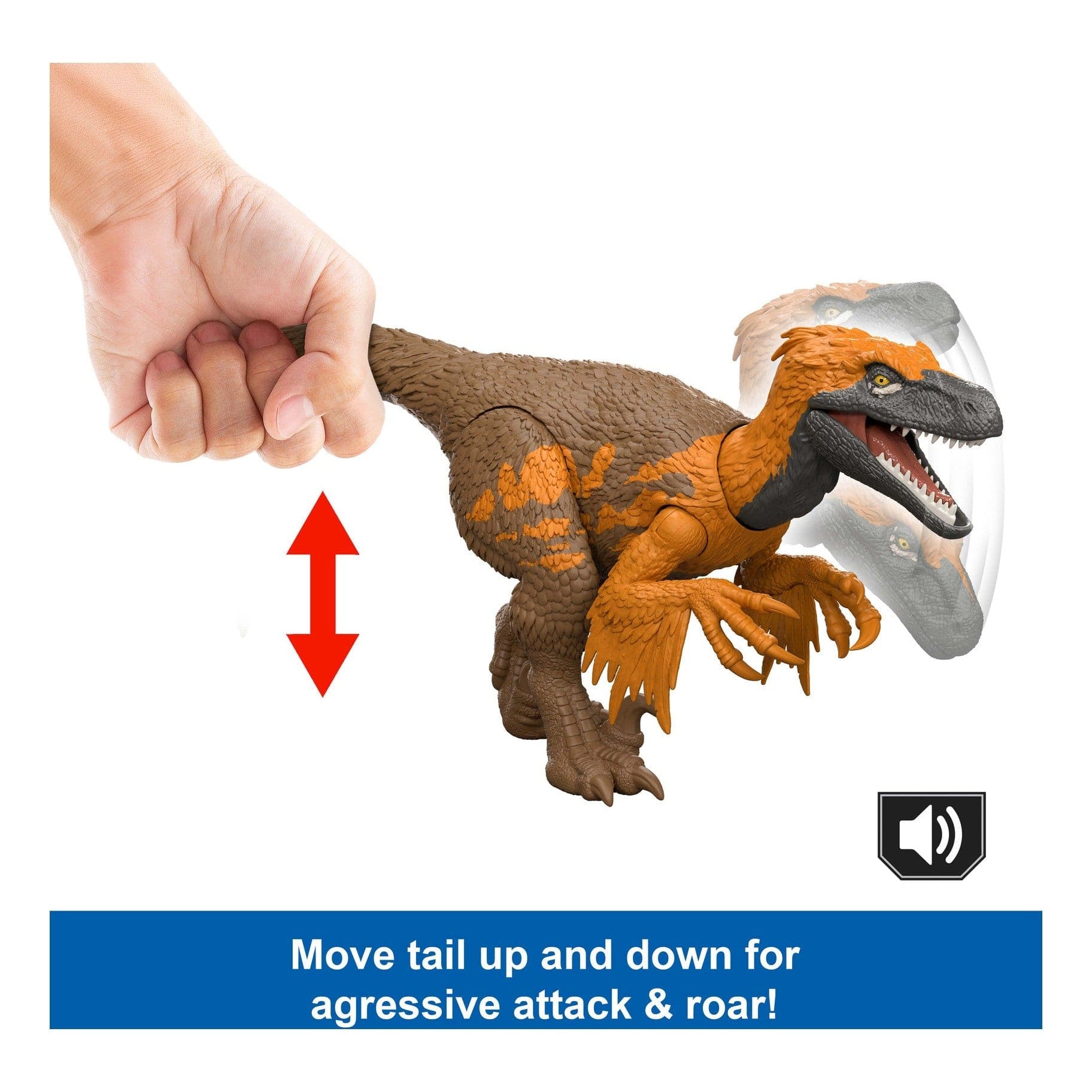 Jurassic World Saga Wild Roar Utahraptor Figure by Mattel 194735310791
